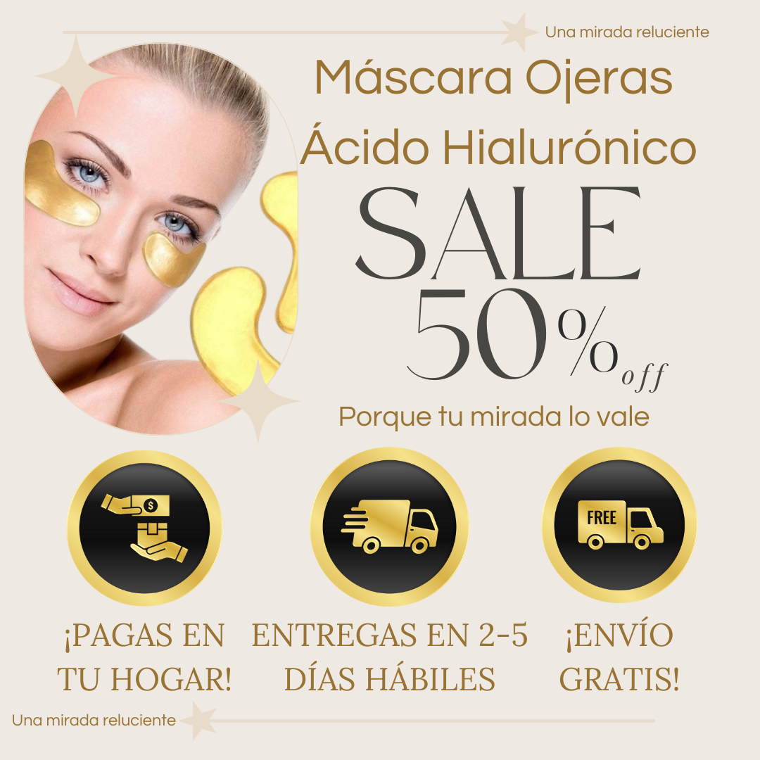 Máscara para ojeras de Ácido Hialurónico 60 UNIDADES